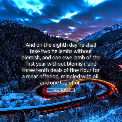 Picture 05 - Leviticus 14:10 KJV - And on the eighth day he shall take two he lambs - Bible Verse Picture