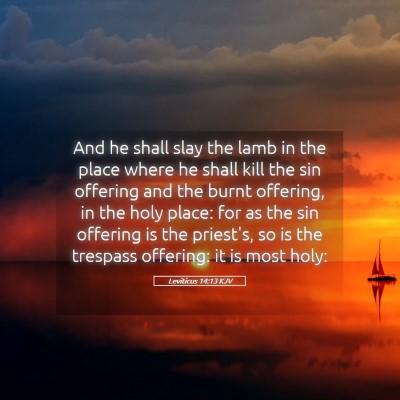 Picture 05 - Leviticus 14:13 KJV - And he shall slay the lamb in the place where he - Bible Verse Picture