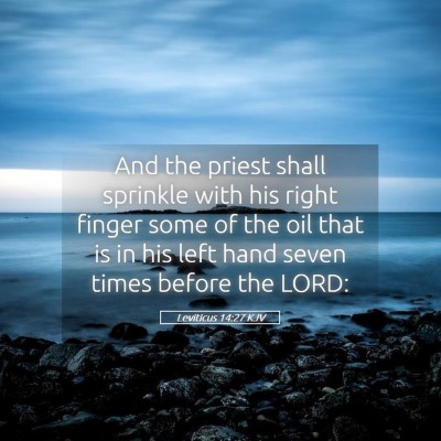 Picture 05 - Leviticus 14:27 KJV - And the priest shall sprinkle with his right - Bible Verse Picture