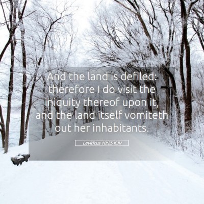 Picture 05 - Leviticus 18:25 KJV - And the land is defiled: therefore I do visit the - Bible Verse Picture