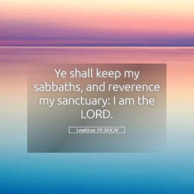 Picture 05 - Leviticus 19:30 KJV - Ye shall keep my sabbaths, and reverence my - Bible Verse Picture