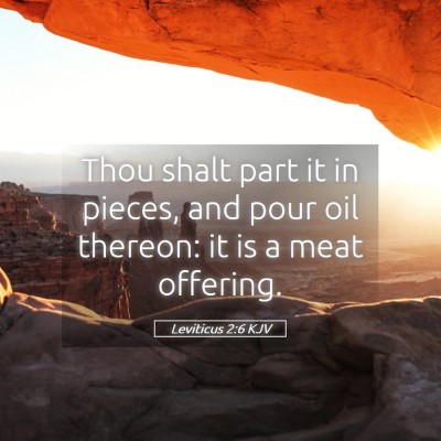 Picture 05 - Leviticus 2:6 KJV - Thou shalt part it in pieces, and pour oil - Bible Verse Picture