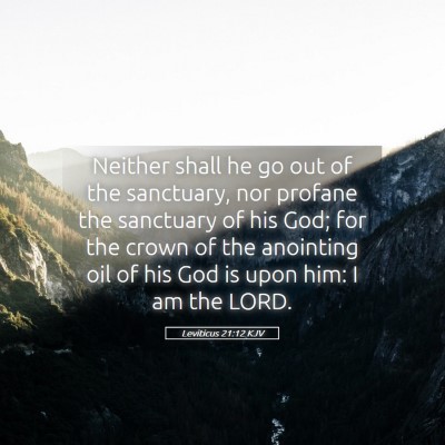 Picture 05 - Leviticus 21:12 KJV - Neither shall he go out of the sanctuary, nor - Bible Verse Picture