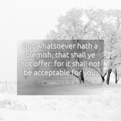 Picture 05 - Leviticus 22:20 KJV - But whatsoever hath a blemish, that shall ye not - Bible Verse Picture