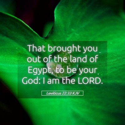 Picture 05 - Leviticus 22:33 KJV - That brought you out of the land of Egypt, to be - Bible Verse Picture
