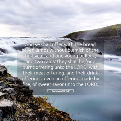 Picture 05 - Leviticus 23:18 KJV - And ye shall offer with the bread seven lambs - Bible Verse Picture