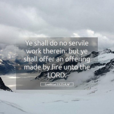 Picture 05 - Leviticus 23:25 KJV - Ye shall do no servile work therein: but ye shall - Bible Verse Picture