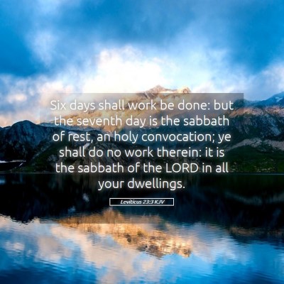 Picture 05 - Leviticus 23:3 KJV - Six days shall work be done: but the seventh day - Bible Verse Picture