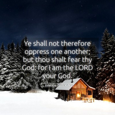 Picture 05 - Leviticus 25:17 KJV - Ye shall not therefore oppress one another; but - Bible Verse Picture