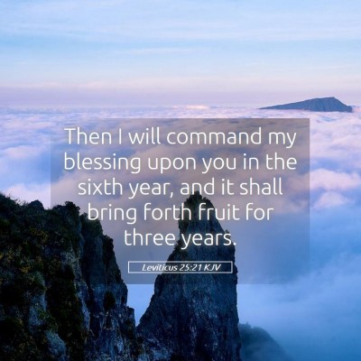 Picture 05 - Leviticus 25:21 KJV - Then I will command my blessing upon you in the - Bible Verse Picture