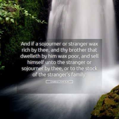 Picture 05 - Leviticus 25:47 KJV - And if a sojourner or stranger wax rich by thee, - Bible Verse Picture