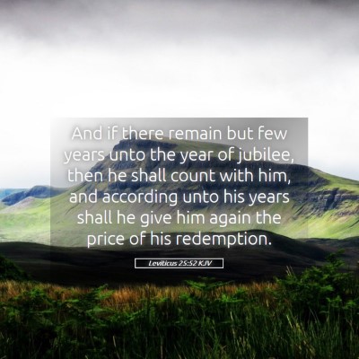 Picture 05 - Leviticus 25:52 KJV - And if there remain but few years unto the year - Bible Verse Picture