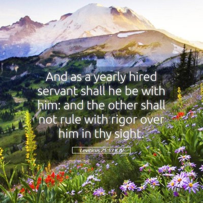 Picture 05 - Leviticus 25:53 KJV - And as a yearly hired servant shall he be with - Bible Verse Picture