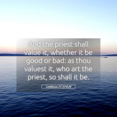 Picture 05 - Leviticus 27:12 KJV - And the priest shall value it, whether it be good - Bible Verse Picture