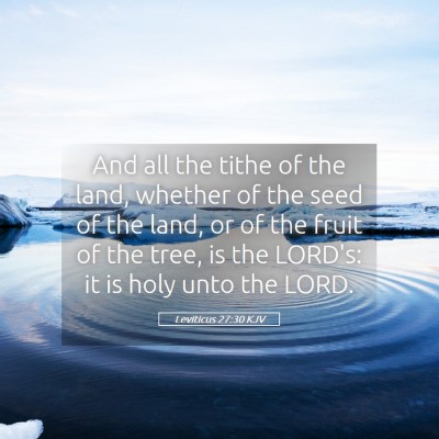 Picture 05 - Leviticus 27:30 KJV - And all the tithe of the land, whether of the - Bible Verse Picture