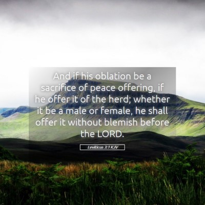 Picture 05 - Leviticus 3:1 KJV - And if his oblation be a sacrifice of peace - Bible Verse Picture