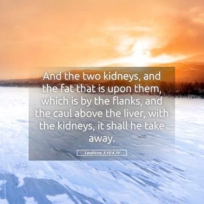 Picture 05 - Leviticus 3:10 KJV - And the two kidneys, and the fat that is upon - Bible Verse Picture