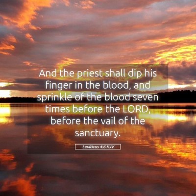 Picture 05 - Leviticus 4:6 KJV - And the priest shall dip his finger in the blood, - Bible Verse Picture
