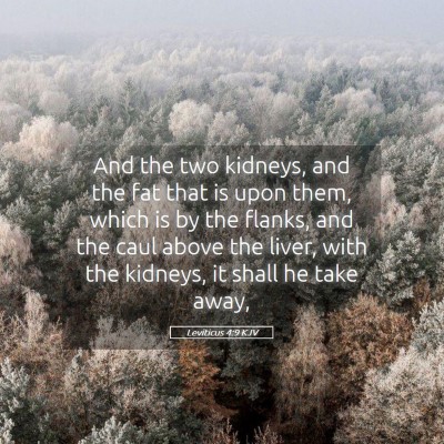 Picture 05 - Leviticus 4:9 KJV - And the two kidneys, and the fat that is upon - Bible Verse Picture