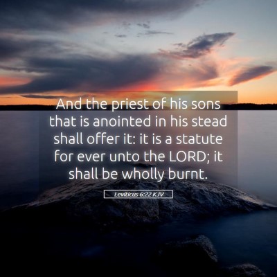 Picture 05 - Leviticus 6:22 KJV - And the priest of his sons that is anointed in - Bible Verse Picture