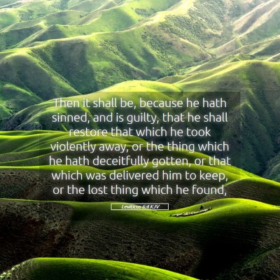 Picture 05 - Leviticus 6:4 KJV - Then it shall be, because he hath sinned, and is - Bible Verse Picture