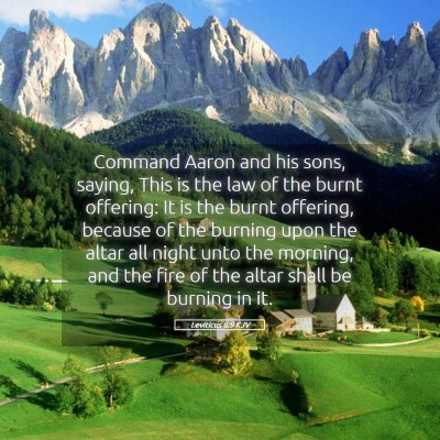 Picture 05 - Leviticus 6:9 KJV - Command Aaron and his sons, saying, This is the - Bible Verse Picture