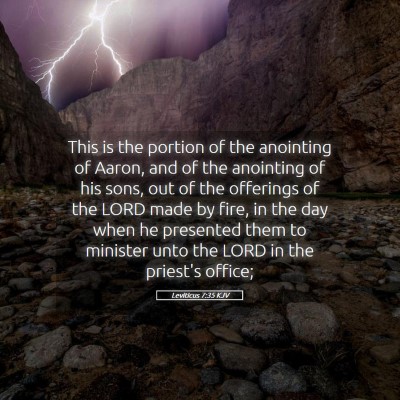Picture 05 - Leviticus 7:35 KJV - This is the portion of the anointing of Aaron, - Bible Verse Picture