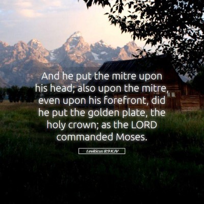 Picture 05 - Leviticus 8:9 KJV - And he put the mitre upon his head; also upon the - Bible Verse Picture