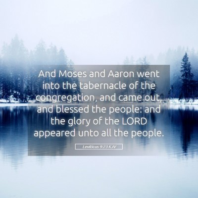 Picture 05 - Leviticus 9:23 KJV - And Moses and Aaron went into the tabernacle of - Bible Verse Picture