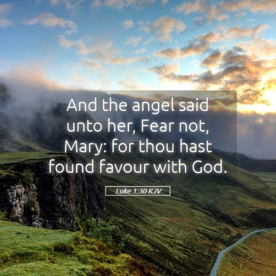 Picture 05 - Luke 1:30 KJV - And the angel said unto her, Fear not, Mary: for - Bible Verse Picture
