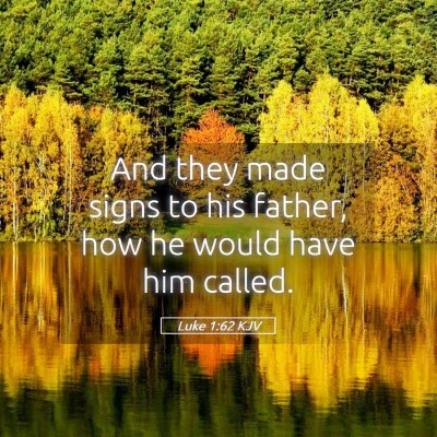 Picture 05 - Luke 1:62 KJV - And they made signs to his father, how he would - Bible Verse Picture