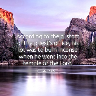 Picture 05 - Luke 1:9 KJV - According to the custom of the priest's office, - Bible Verse Picture