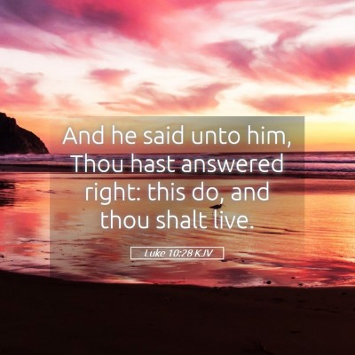 Picture 05 - Luke 10:28 KJV - And he said unto him, Thou hast answered right: - Bible Verse Picture
