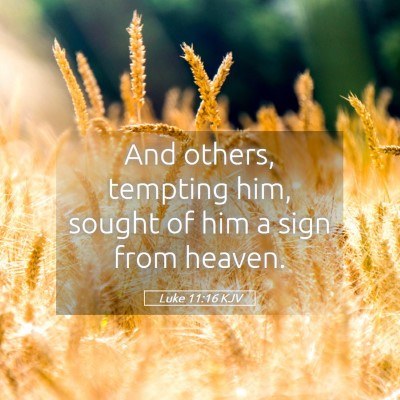 Picture 05 - Luke 11:16 KJV - And others, tempting him, sought of him a sign - Bible Verse Picture