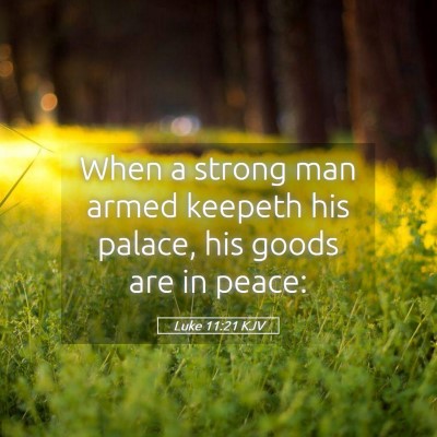 Picture 05 - Luke 11:21 KJV - When a strong man armed keepeth his palace, his - Bible Verse Picture