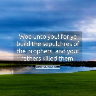 Picture 05 - Luke 11:47 KJV - Woe unto you! for ye build the sepulchres of the - Bible Verse Picture