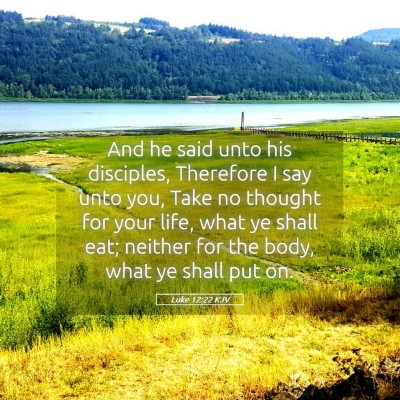 Picture 05 - Luke 12:22 KJV - And he said unto his disciples, Therefore I say - Bible Verse Picture