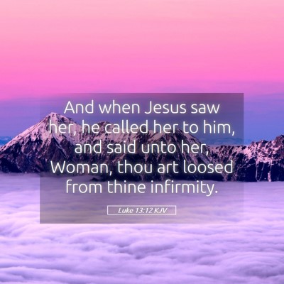 Picture 05 - Luke 13:12 KJV - And when Jesus saw her, he called her to him, and - Bible Verse Picture