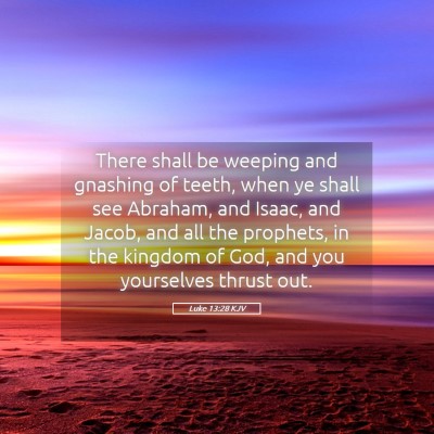 Picture 05 - Luke 13:28 KJV - There shall be weeping and gnashing of teeth, - Bible Verse Picture