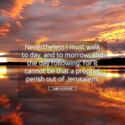 Picture 05 - Luke 13:33 KJV - Nevertheless I must walk to day, and to morrow, - Bible Verse Picture