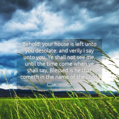 Picture 05 - Luke 13:35 KJV - Behold, your house is left unto you desolate: and - Bible Verse Picture