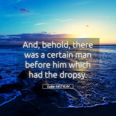 Picture 05 - Luke 14:2 KJV - And, behold, there was a certain man before him - Bible Verse Picture