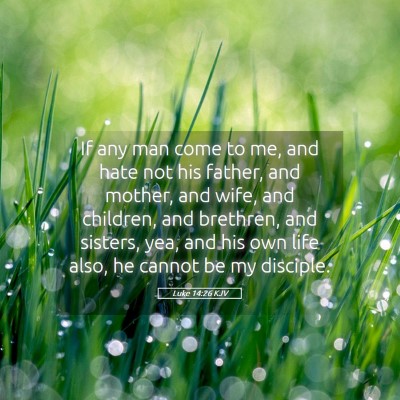 Picture 05 - Luke 14:26 KJV - If any man come to me, and hate not his father, - Bible Verse Picture