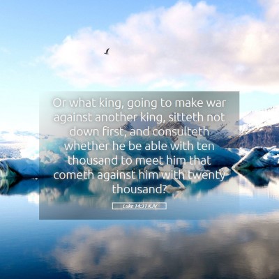 Picture 05 - Luke 14:31 KJV - Or what king, going to make war against another - Bible Verse Picture
