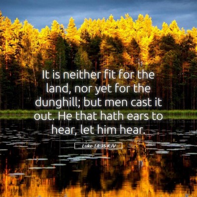 Picture 05 - Luke 14:35 KJV - It is neither fit for the land, nor yet for the - Bible Verse Picture
