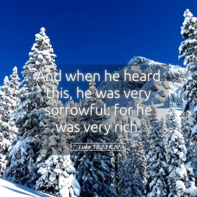 Picture 05 - Luke 18:23 KJV - And when he heard this, he was very sorrowful: - Bible Verse Picture