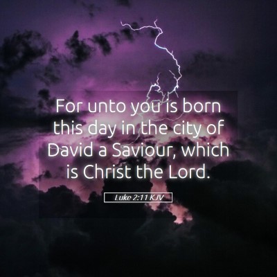 Picture 05 - Luke 2:11 KJV - For unto you is born this day in the city of - Bible Verse Picture