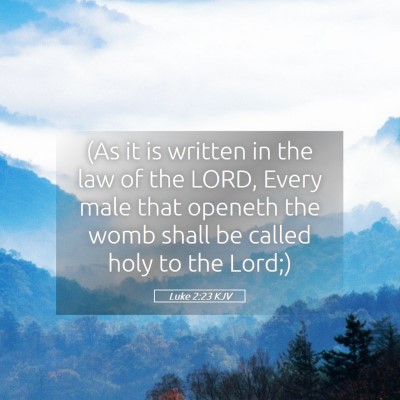 Picture 05 - Luke 2:23 KJV - (As it is written in the law of the LORD, Every - Bible Verse Picture