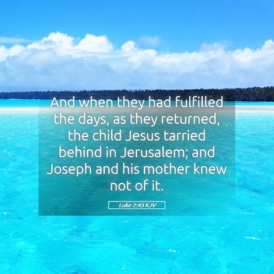 Picture 05 - Luke 2:43 KJV - And when they had fulfilled the days, as they - Bible Verse Picture