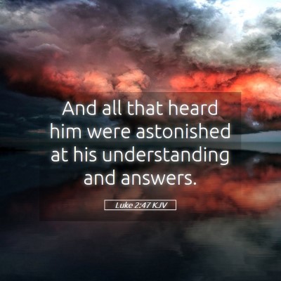 Picture 05 - Luke 2:47 KJV - And all that heard him were astonished at his - Bible Verse Picture